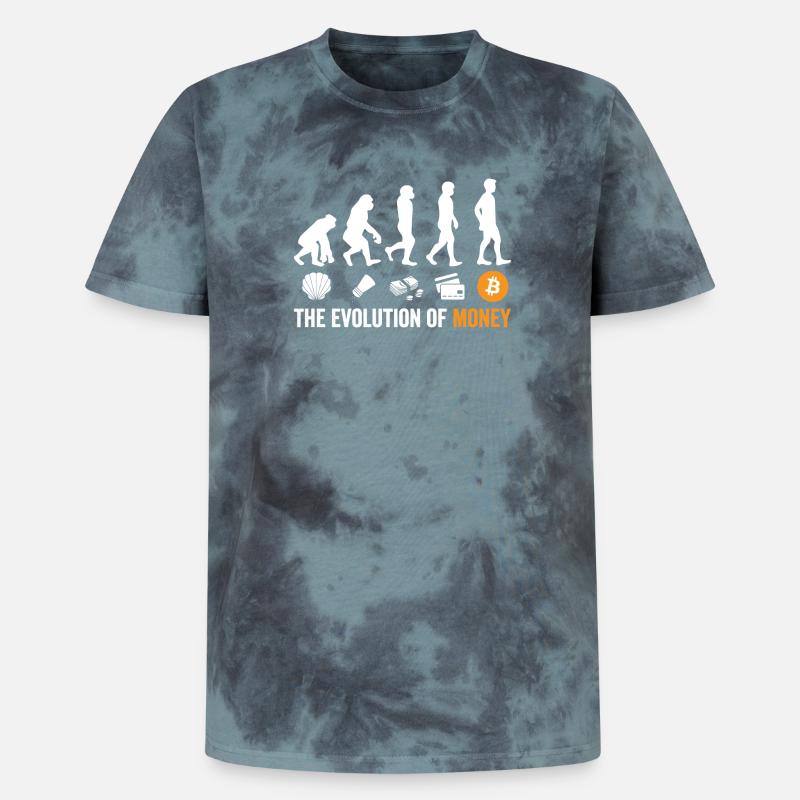 Evolution de l’argent bitcoin - T-shirt tie-dye premium unisexe - noir/bleu