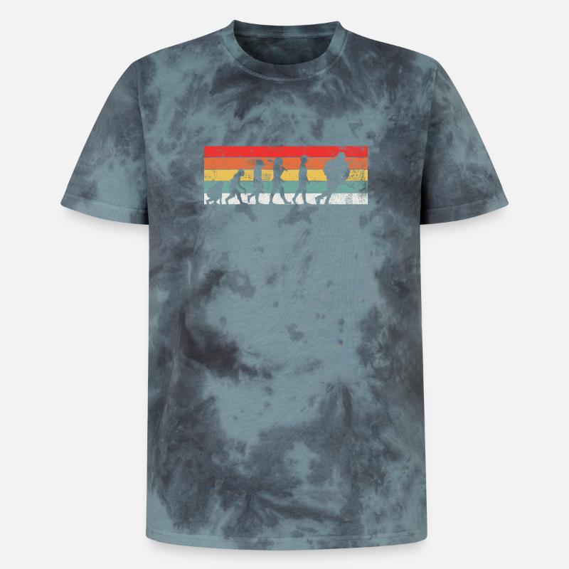 Eishockey Eishockeyspieler Evolution - Unisex Premium Tie Dye T-Shirt - Schwarz/Blau