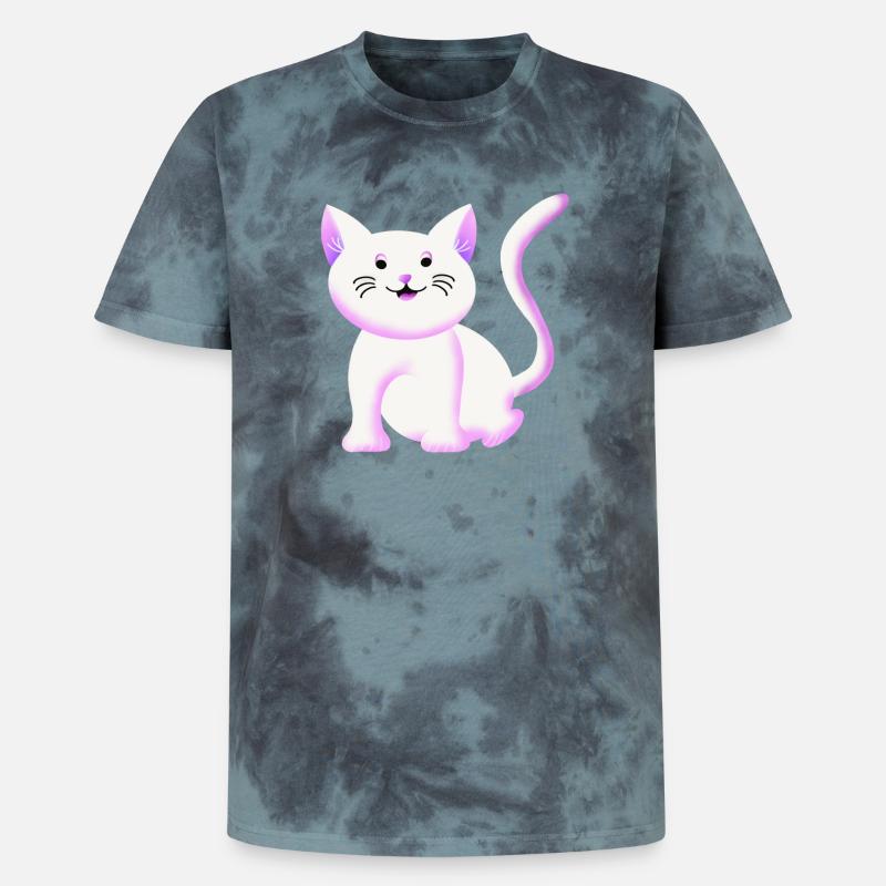 Süßes Kätzchen | Katze | Geschenkidee - Unisex Premium Tie Dye T-Shirt - Schwarz/Blau