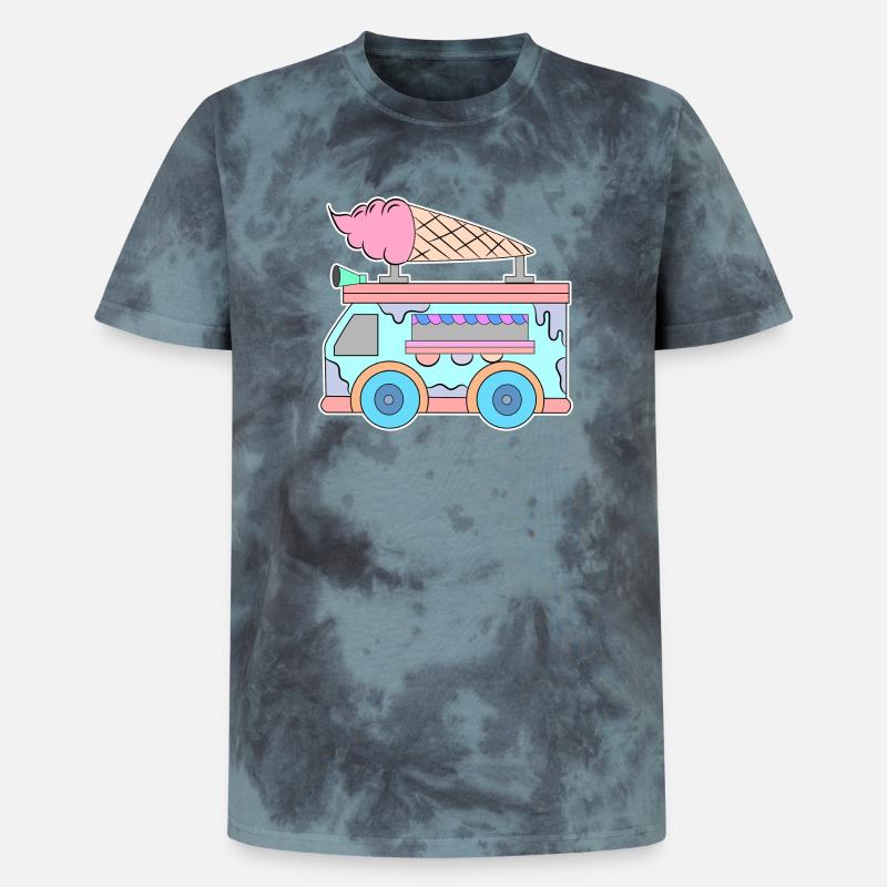 Kids Eiscreme - Unisex Premium Tie Dye T-Shirt - Schwarz/Blau