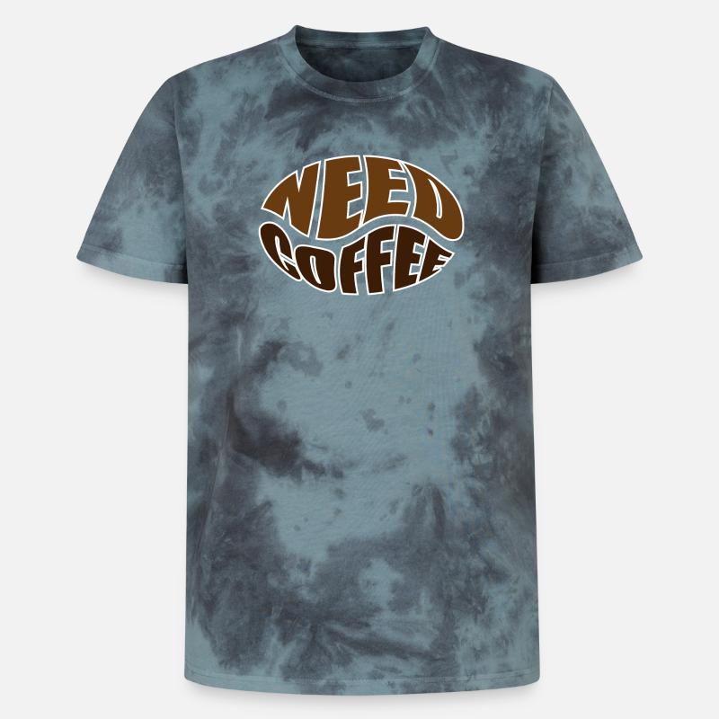 Kaffeebohne coffee bean need coffee - Unisex Premium Tie Dye T-Shirt - Schwarz/Blau