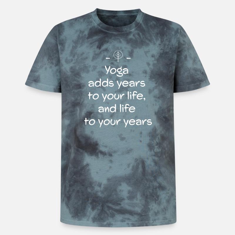 Yoga - T-shirt tie-dye premium unisexe - noir/bleu