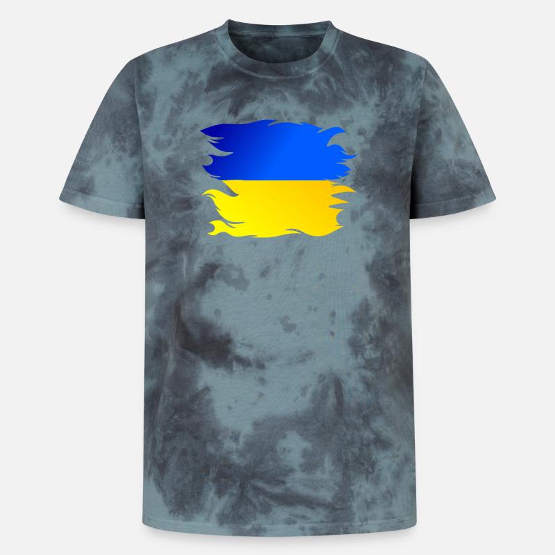 Drapeau de l’Ukraine Drapeau - T-shirt tie-dye premium unisexe - noir/bleu