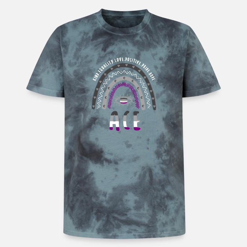 Boho Rainbow Ace Pride - T-shirt tie-dye premium unisexe - noir/bleu
