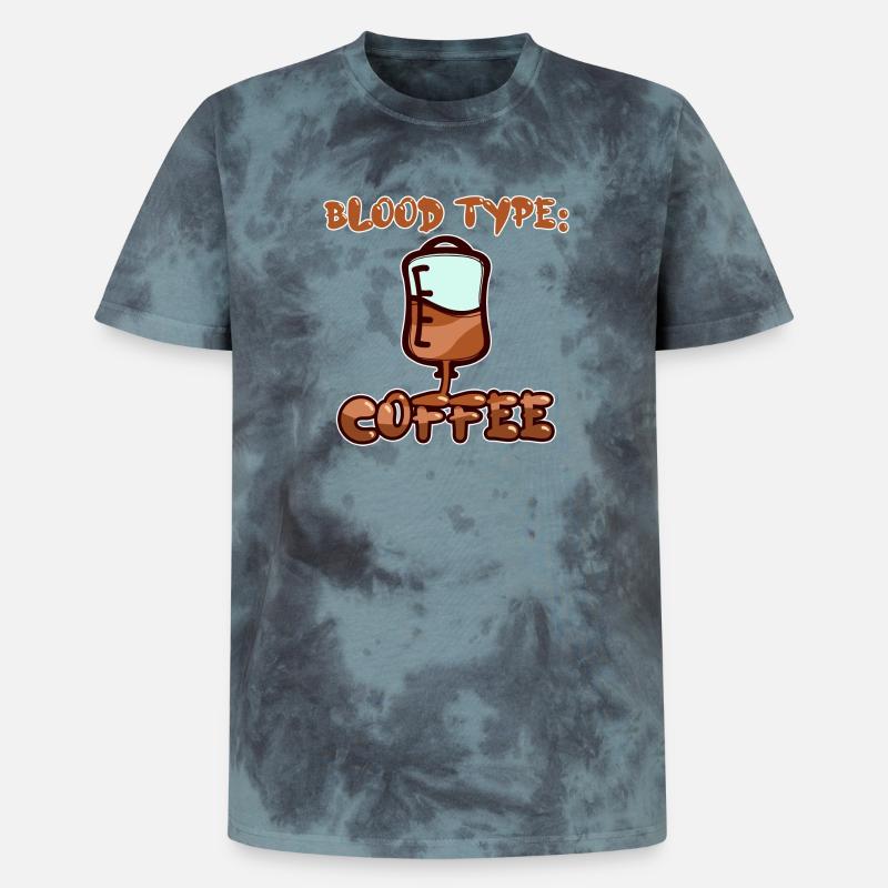 Koffein Humorvoll Kaffee Statement Kaffeetrinker - Unisex Premium Tie Dye T-Shirt - Schwarz/Blau
