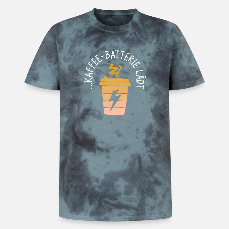 Kaffee Trinken Koffein Statement Kaffeetrinker - Unisex Premium Tie Dye T-Shirt - Schwarz/Blau