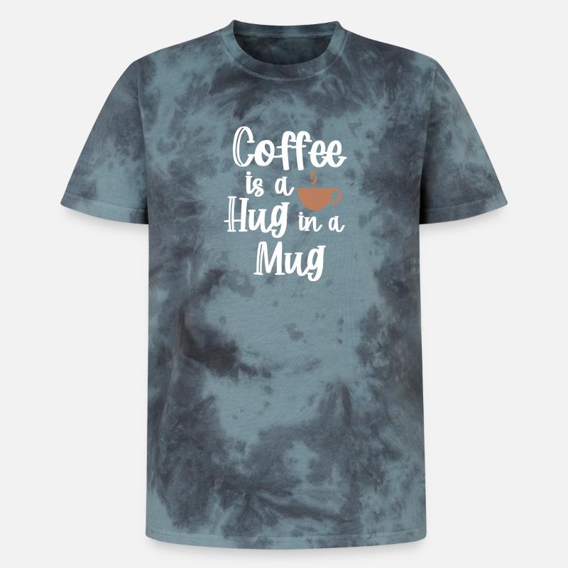 Koffein Kaffee Statement Kaffeetasse Kaffeetrinker - Unisex Premium Tie Dye T-Shirt - Schwarz/Blau