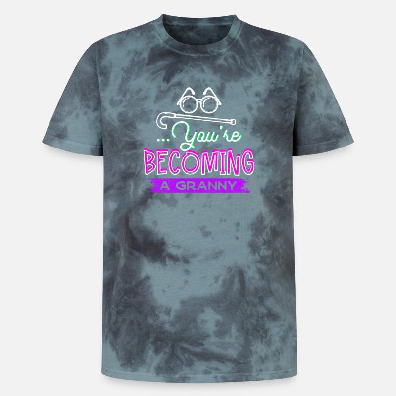 Glückwunsch Großmutter Oma Statement Brille - Unisex Premium Tie Dye T-Shirt - Schwarz/Blau