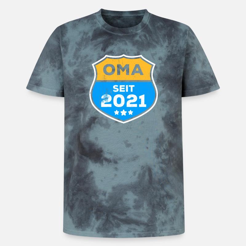 Seniorin Oma Großmutter Statement Ruhestand - Unisex Premium Tie Dye T-Shirt - Schwarz/Blau