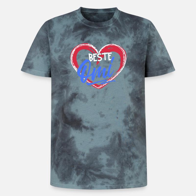 Großmama Glückwunsc Statement Beste Oma Großmutter - Unisex Premium Tie Dye T-Shirt - Schwarz/Blau