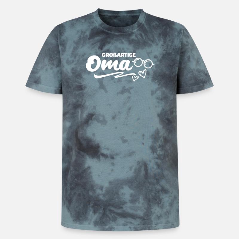 Großmutter Cool Oma Statement Brille Großmama - Unisex Premium Tie Dye T-Shirt - Schwarz/Blau