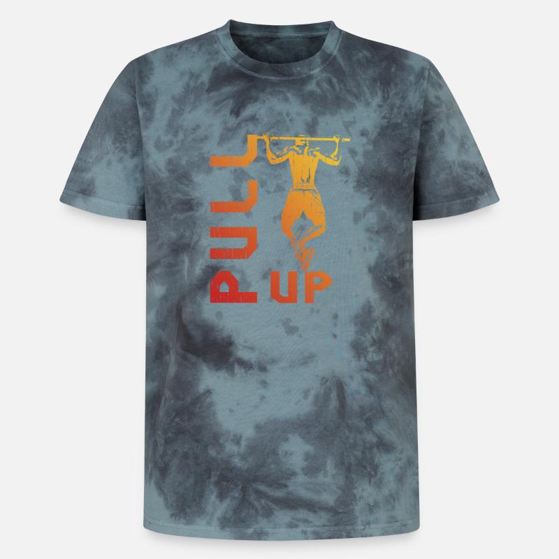Gradient pull-up silhouette - Unisex Premium Tie-Dye T-Shirt - Black/Blue