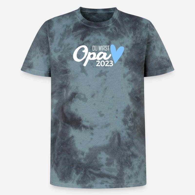 Opa 2023 loading - Unisex Premium Tie Dye T-Shirt - Schwarz/Blau