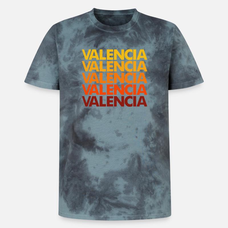 Valencia Gradient Font Stack - Unisex Premium Tie-Dye T-Shirt - Black/Blue