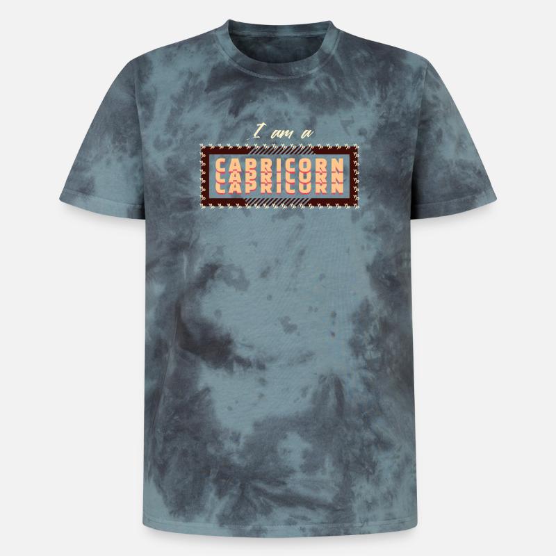 Steinbock Sternzeichen Cool Statement Horoskop - Unisex Premium Tie Dye T-Shirt - Schwarz/Blau