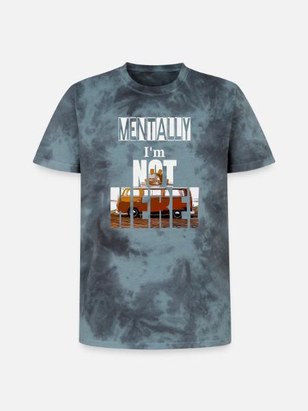 MENTALLY I'm not here - T-shirt tie-dye premium unisexe - noir/bleu