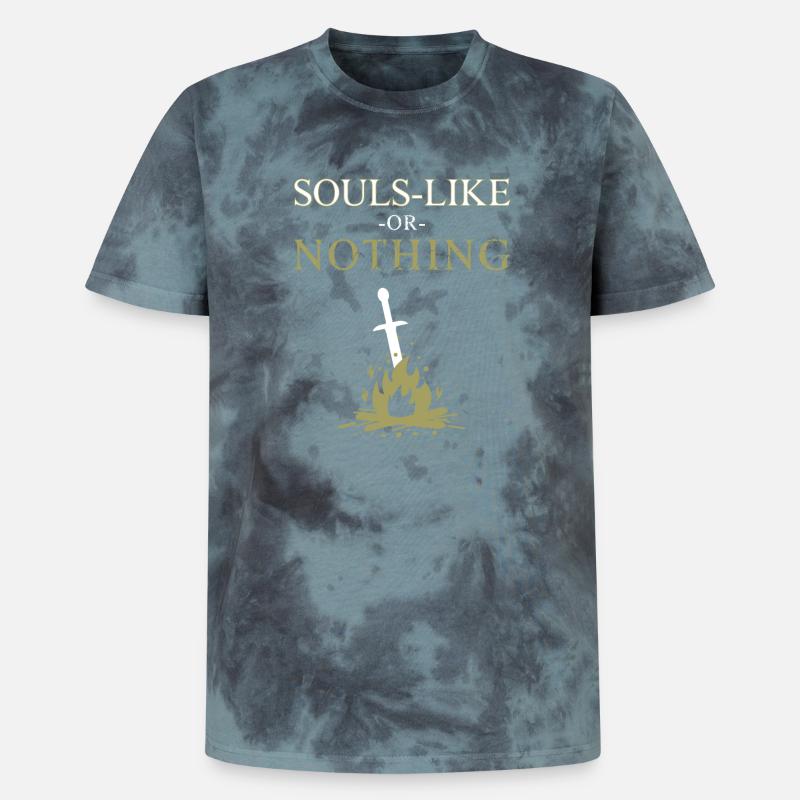 Seelen-Like oder nichts - Unisex Premium Tie Dye T-Shirt - Schwarz/Blau