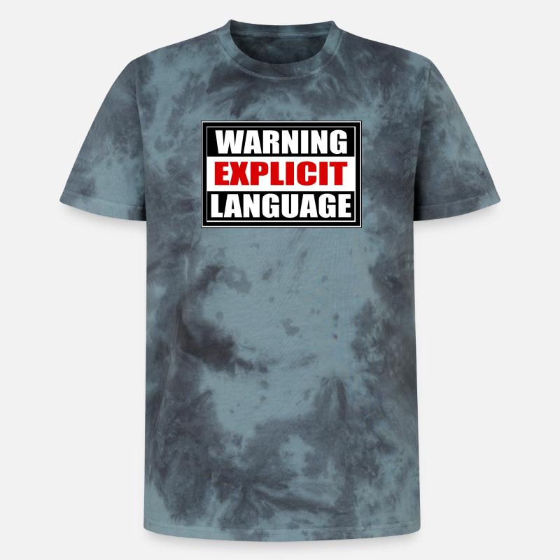 Attention coarse language - Unisex Premium Tie-Dye T-Shirt - Black/Blue