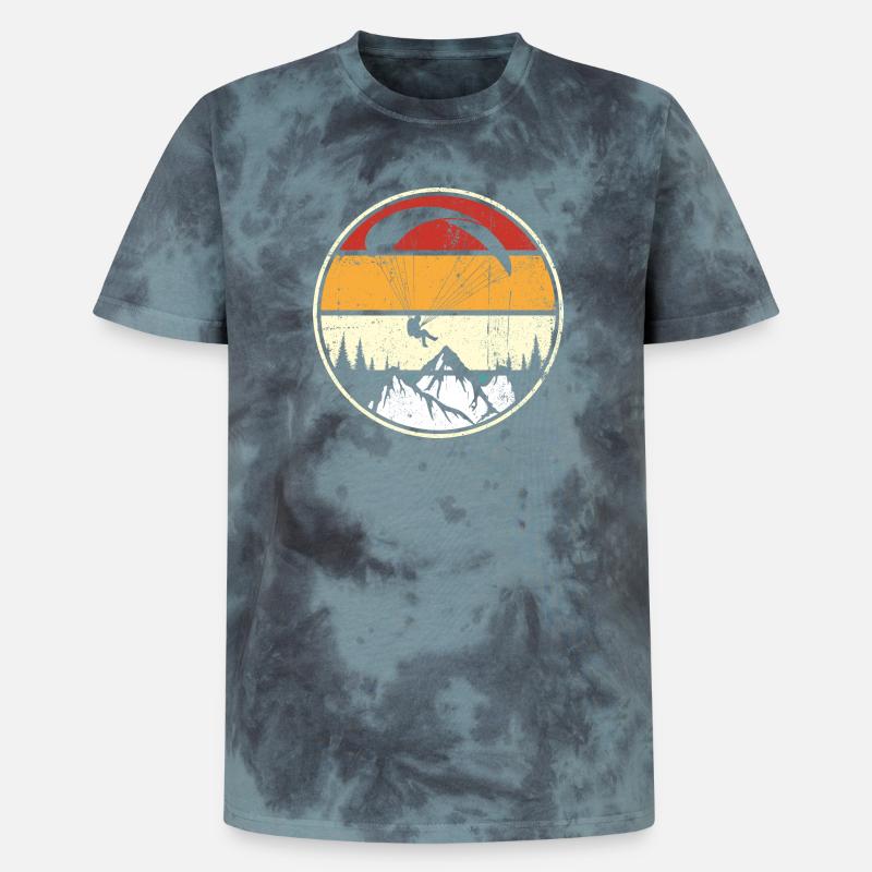 Sunset Peaks Eagle Circle - Unisex Premium Tie-Dye T-Shirt - Black/Blue