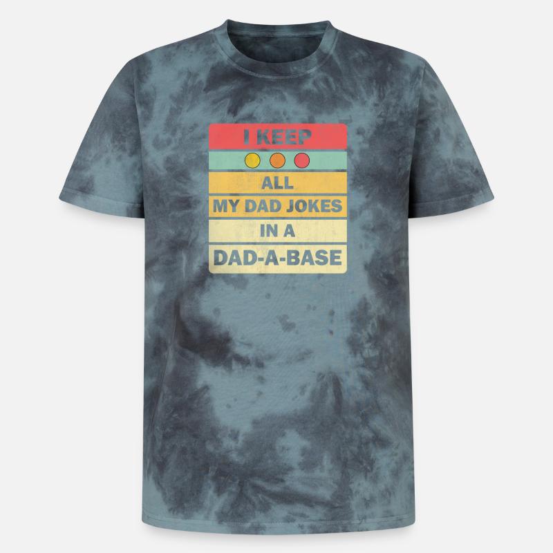 Dad Jokes: I Keep All My Dad Jokes In A Dad-a-base - Unisex Premium tie-dye T-skjorte - svart/blå