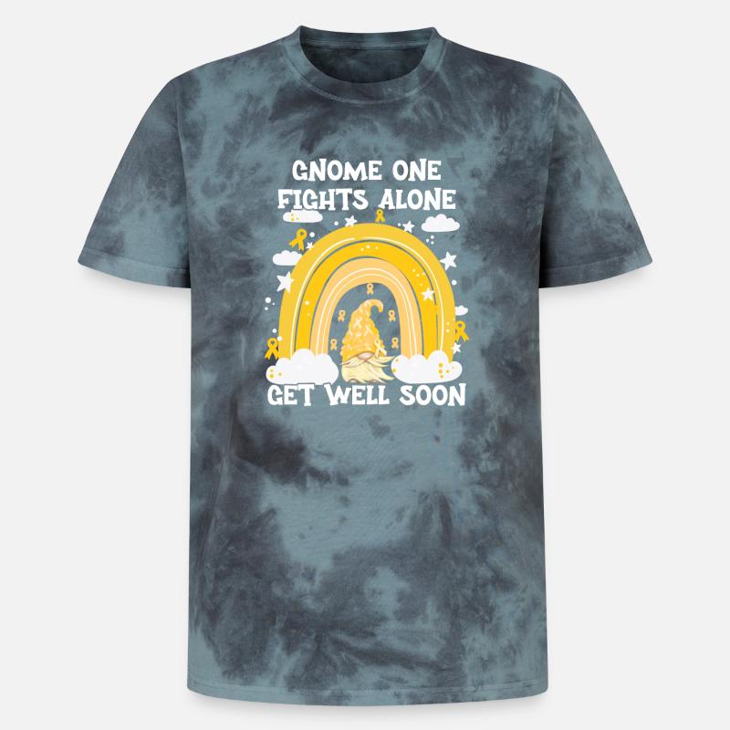 Gnome One Fights Alone Sarkomkrebs - Unisex Premium Tie Dye T-Shirt - Schwarz/Blau