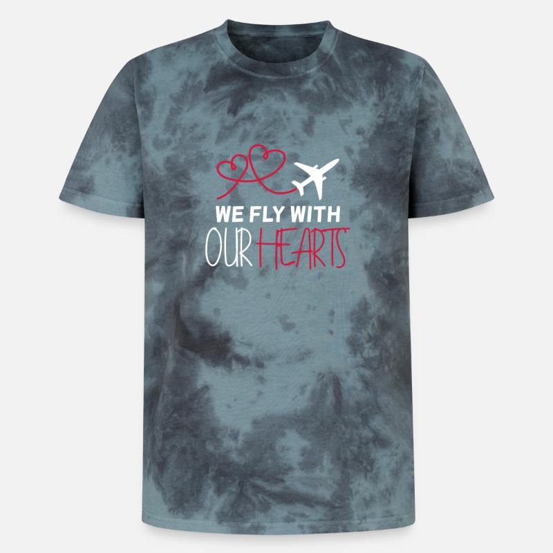 Flugzeug Pilot Spruch Geschenk - Unisex Premium Tie Dye T-Shirt - Schwarz/Blau