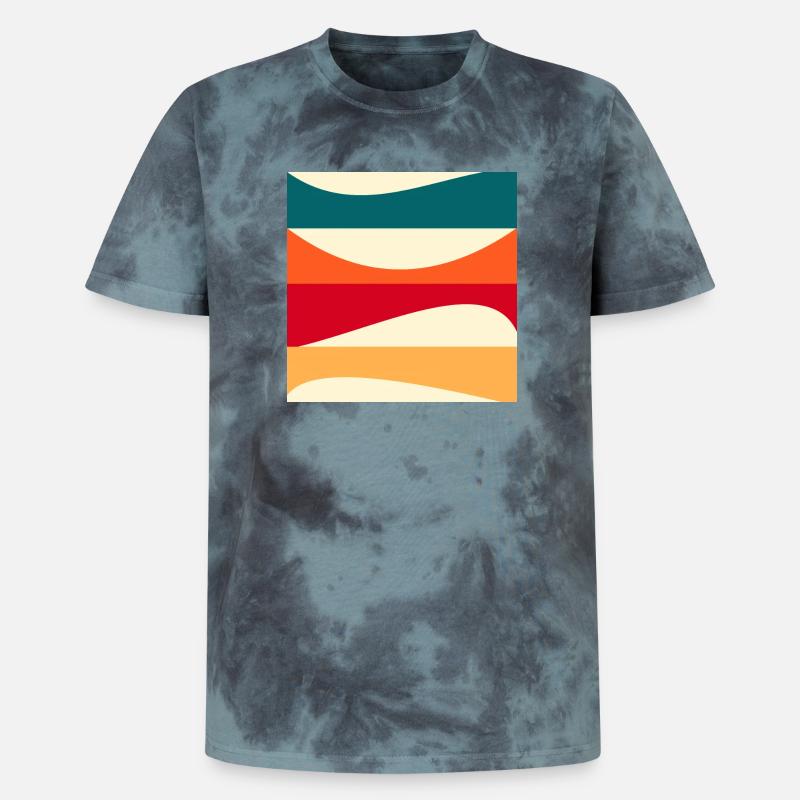 Constructivism - MODERN ART - BACKGROUND - Unisex Premium Tie-Dye T-Shirt - Black/Blue