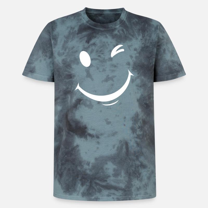 Expression de clin d’œil blanc - T-shirt tie-dye premium unisexe - noir/bleu