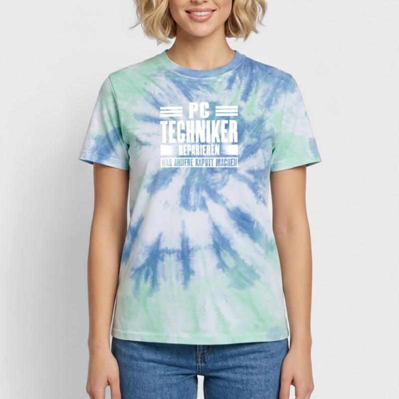Service Technician Support Solution Devis Service PC T-shirt tie-dye premium unisexe