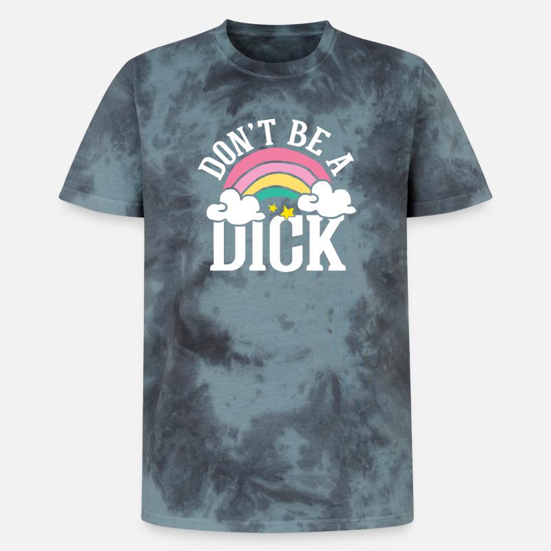 Don t be a dick - Unisex Premium Tie Dye T-Shirt - Schwarz/Blau