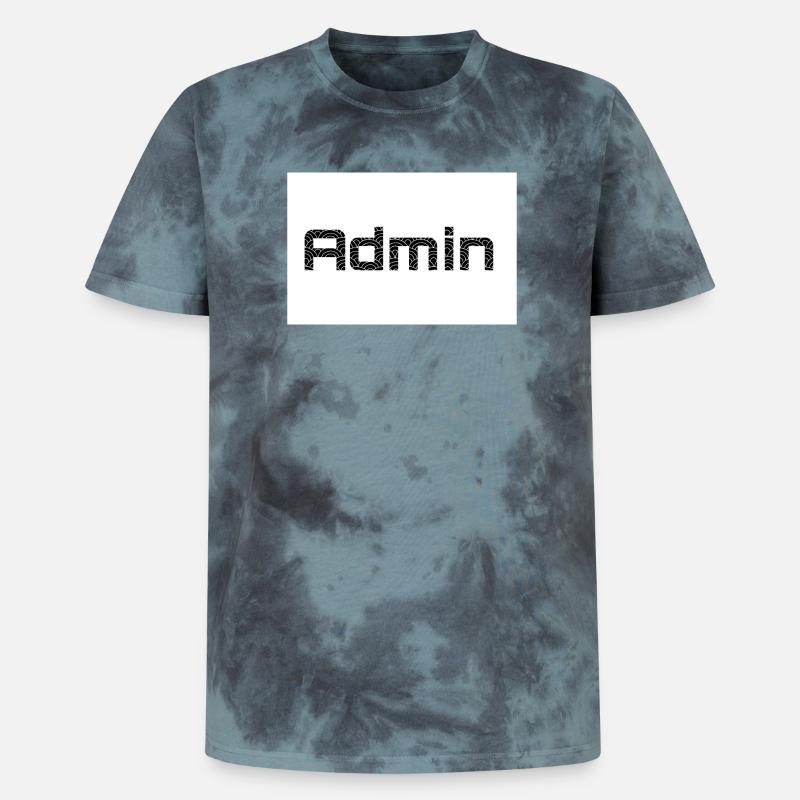ADMIN Blackwords/WhiteBackround - Unisex Premium Tie Dye T-Shirt - Schwarz/Blau