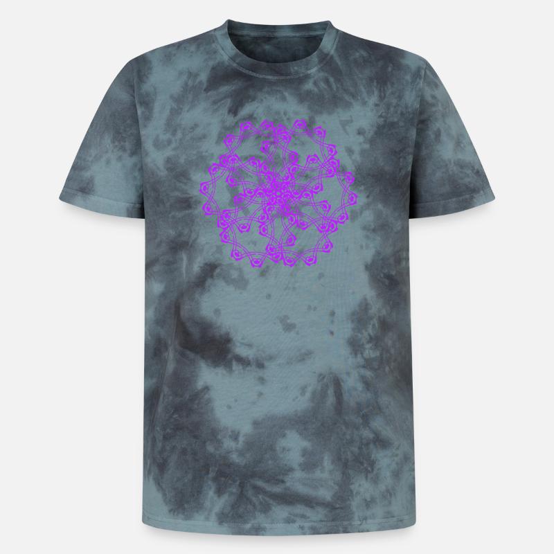 Random patterns circled - Unisex Premium Tie-Dye T-Shirt - Black/Blue
