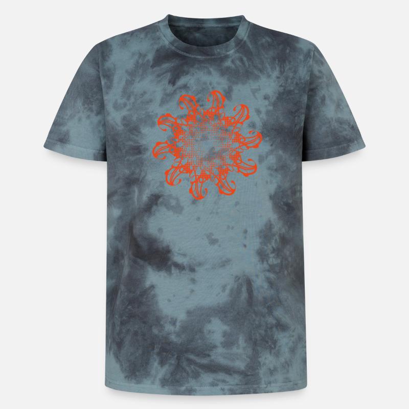 Random patterns rotated and dotted - Unisex Premium Tie-Dye T-Shirt - Black/Blue