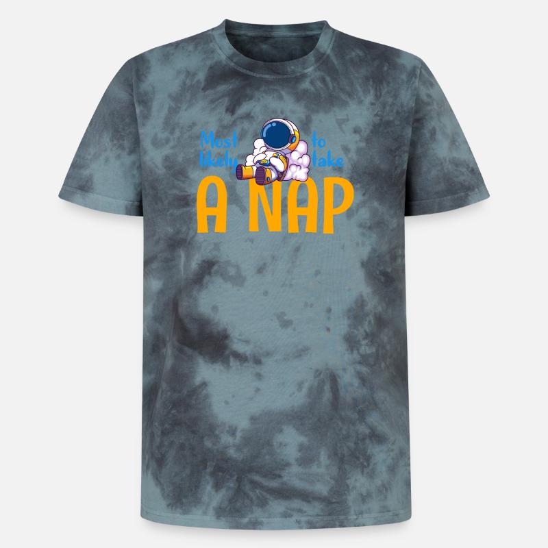 Am ehesten ein Nickerchen machen - Unisex Premium Tie Dye T-Shirt - Schwarz/Blau
