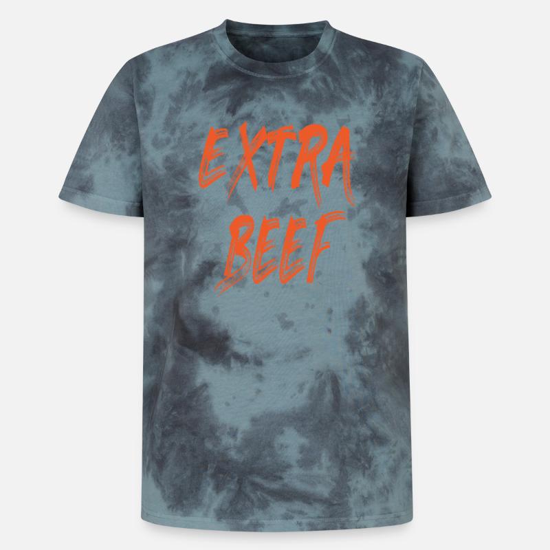 Das Extra Rindfleisch - Unisex Premium Tie Dye T-Shirt - Schwarz/Blau