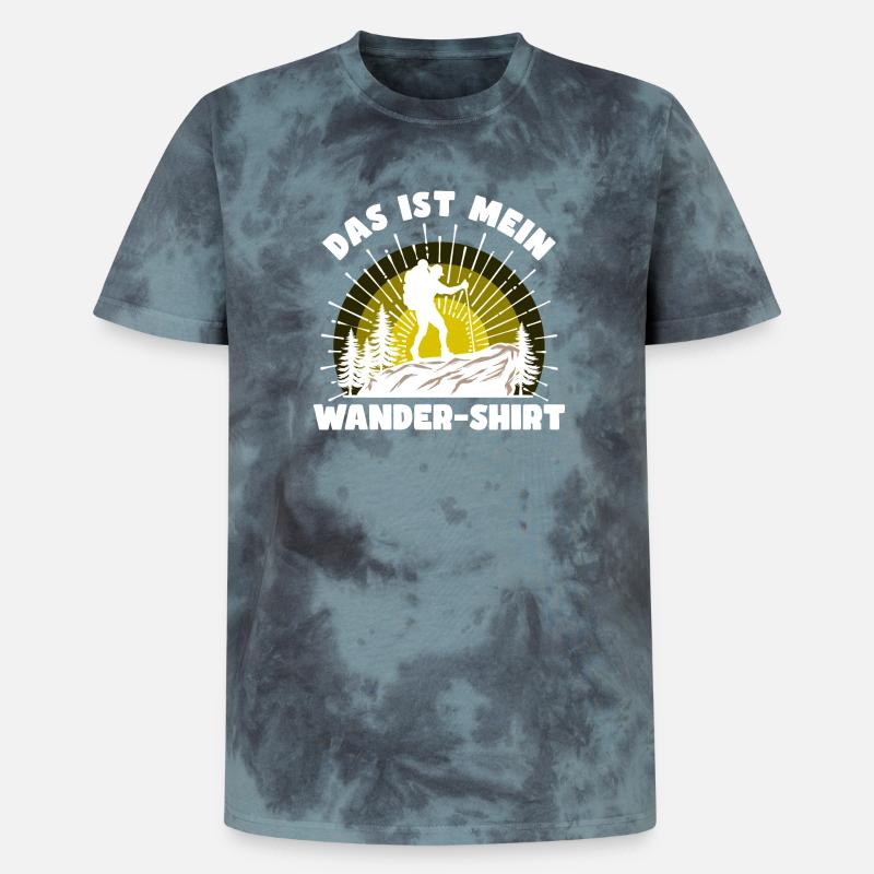 Wandern Statement Bergsteigen Klettern Statement - Unisex Premium Tie Dye T-Shirt - Schwarz/Blau