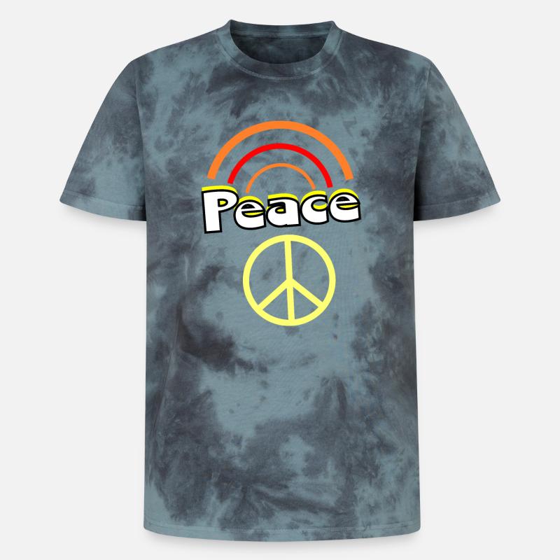 70s Pattern - Unisex Premium Tie-Dye T-Shirt - Black/Blue