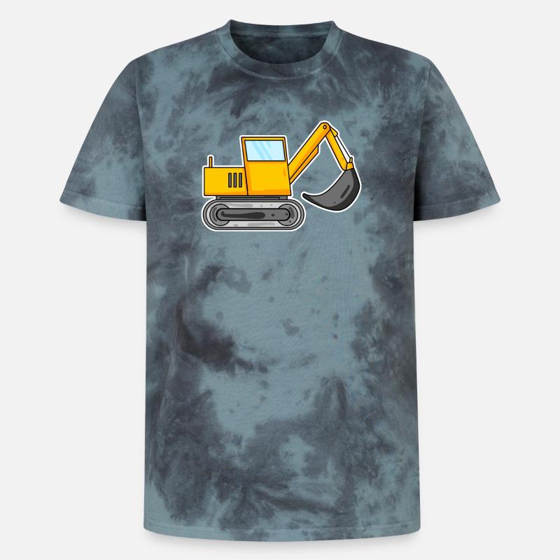 Bagger Baustelle Baggerfahrer - Unisex Premium Tie Dye T-Shirt - Schwarz/Blau