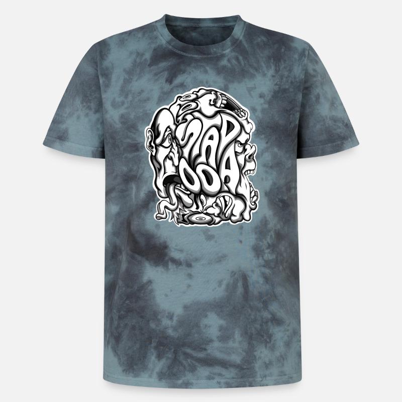 Stapooa2 - T-shirt tie-dye premium unisexe - noir/bleu
