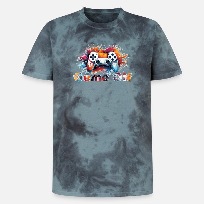 Controller GameON - Unisex Premium Tie Dye T-Shirt - Schwarz/Blau