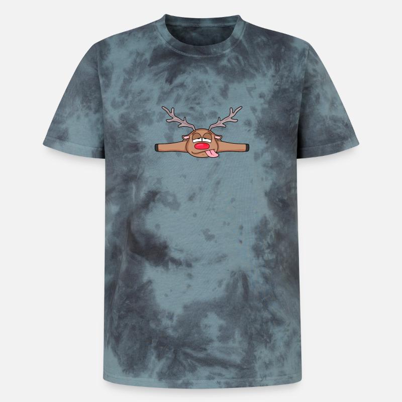 Roe deer lying down - Unisex Premium Tie-Dye T-Shirt - Black/Blue
