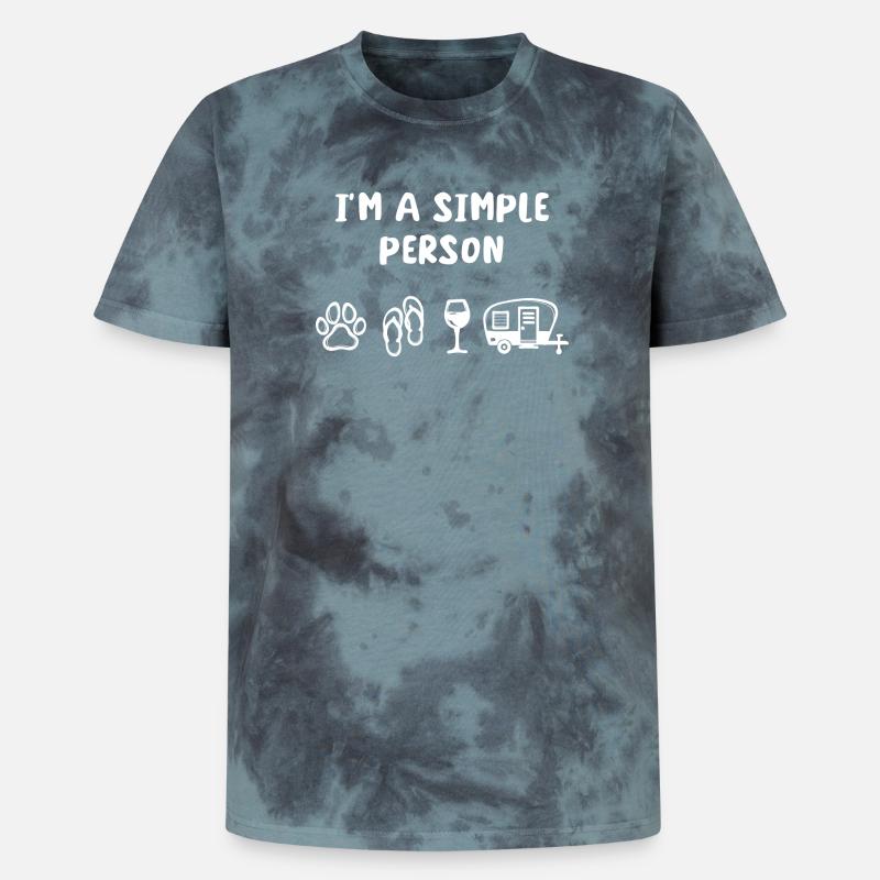 Déclaration camping-car Camping Wanderer Camper - T-shirt tie-dye premium unisexe - noir/bleu