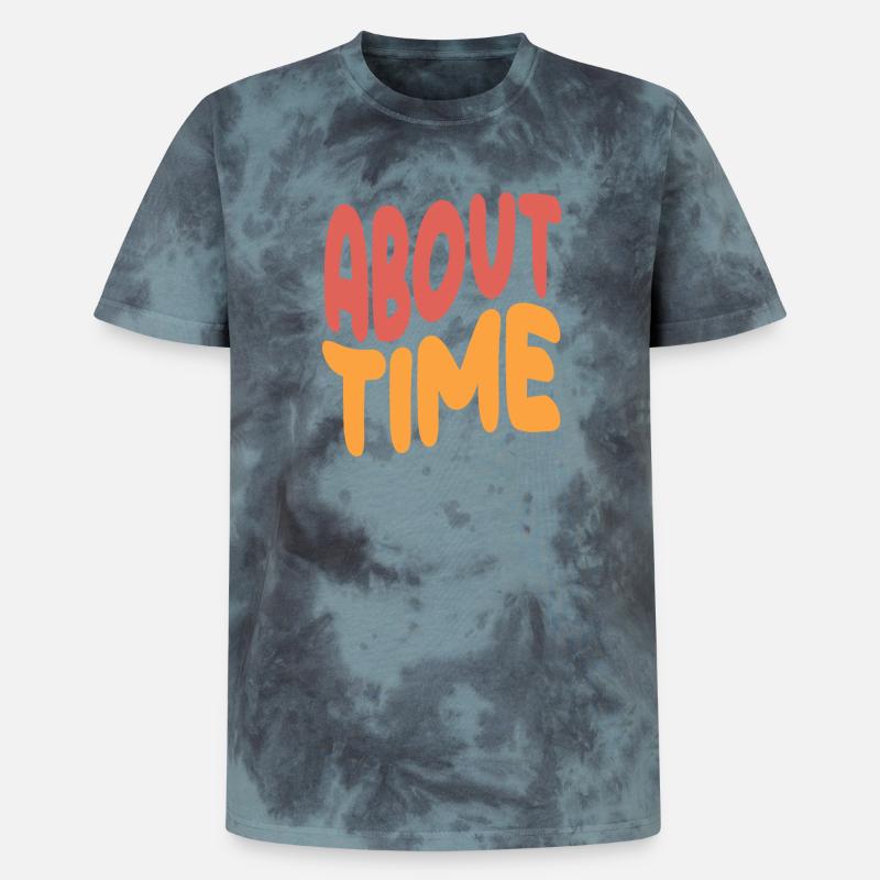 Ausdrucksstarkes Statement über die Zeit - Unisex Premium Tie Dye T-Shirt - Schwarz/Blau