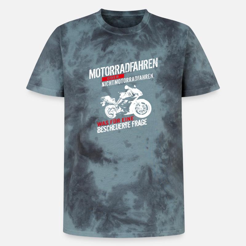 Motorradfahren oder Nichtmotorradfahren... - Unisex Premium Tie Dye T-Shirt - Schwarz/Blau