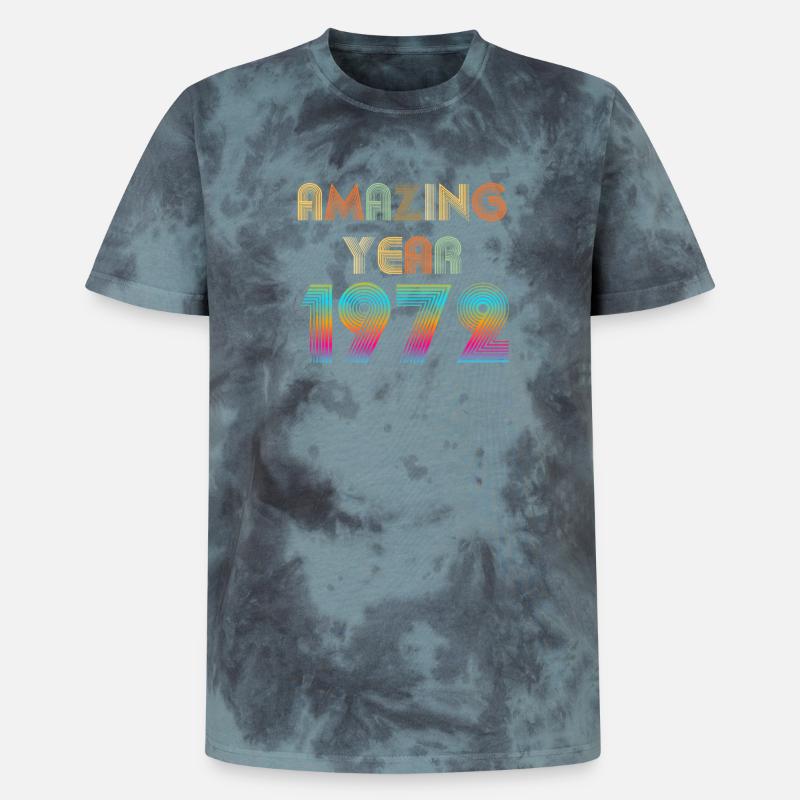 Amazing YEAR 1972 - T-shirt tie-dye premium unisexe - noir/bleu