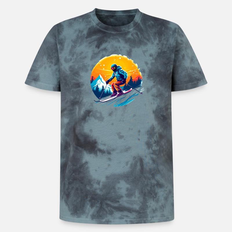 Sci Team Scuola di sci Sci Sci Team Sci - T-shirt tie-dye unisex Premium - nero/blu