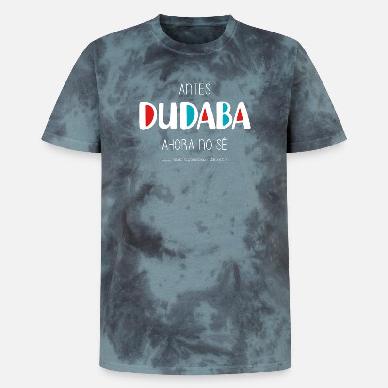 J’avais l’habitude de douter (sombre) - T-shirt tie-dye premium unisexe - noir/bleu
