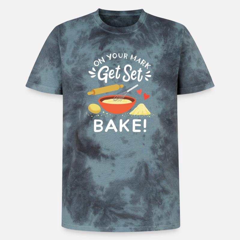 Backen Bäcker Hobbybäcker - Unisex Premium Tie Dye T-Shirt - Schwarz/Blau