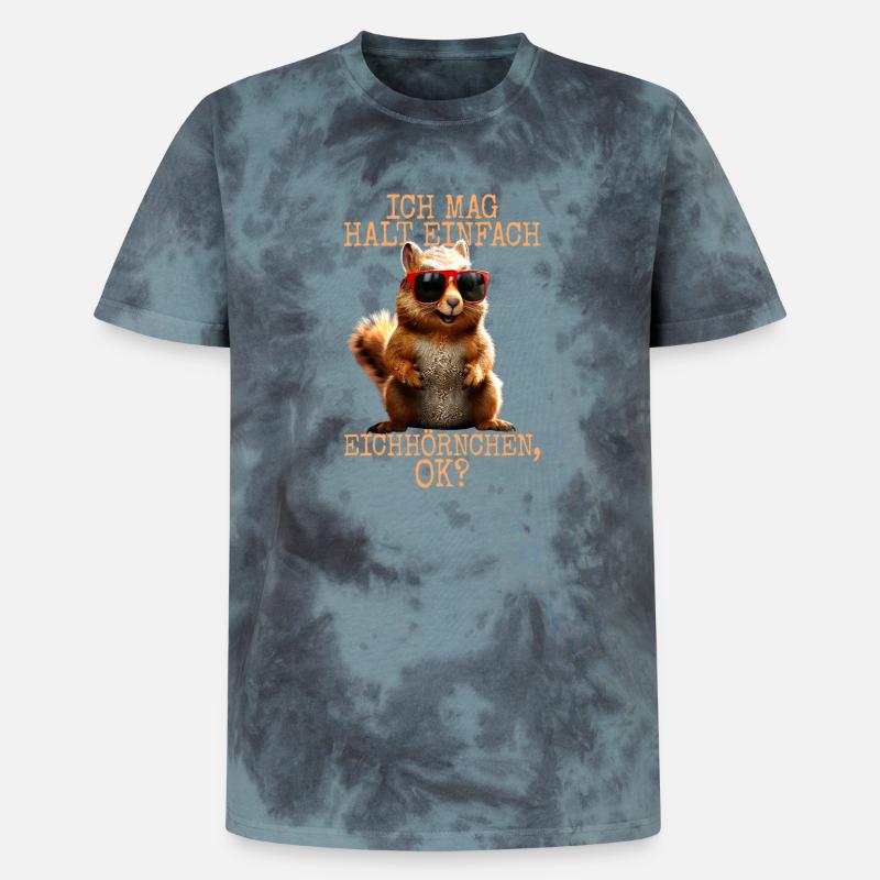 Eichhörnchen Ich Mag Halt Einfach Eichhörnchen - Unisex Premium Tie Dye T-Shirt - Schwarz/Blau