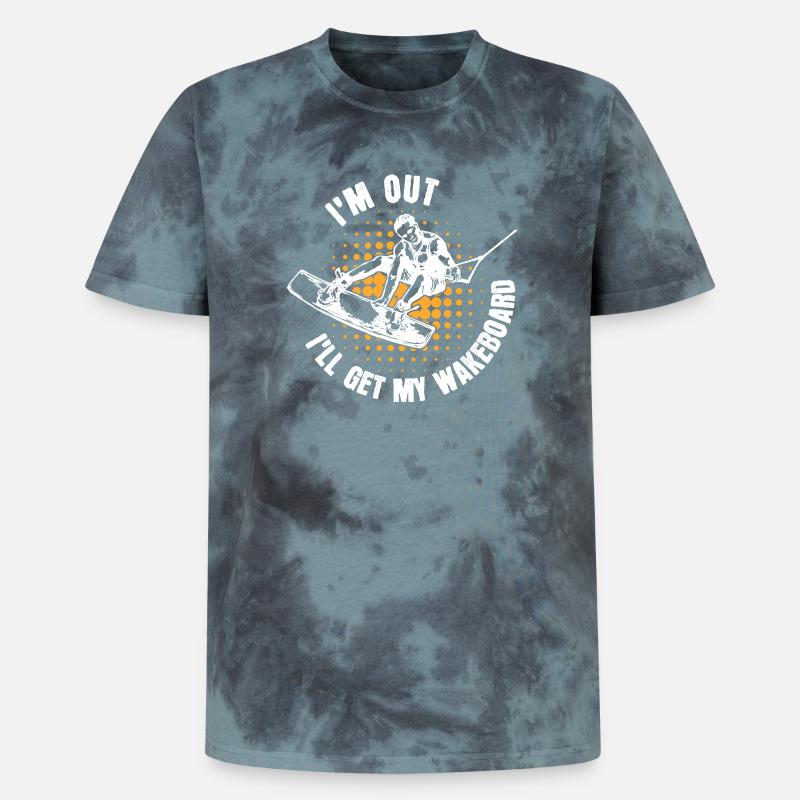 Kitesurfer Statement Wakeboard Surf Stunt - T-shirt tie-dye premium unisexe - noir/bleu